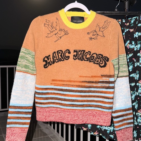 Marc Jacobs Sweaters - Marc Jacobs Tattoo Crewneck Printed Wool Sweater